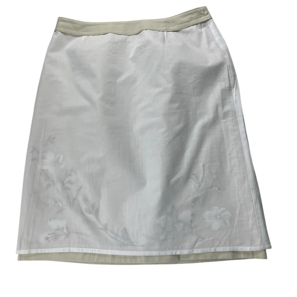J. Crew A-Line Skirt 100% Cotton Fully Lined Floral Embroidered Size 10 Cottage